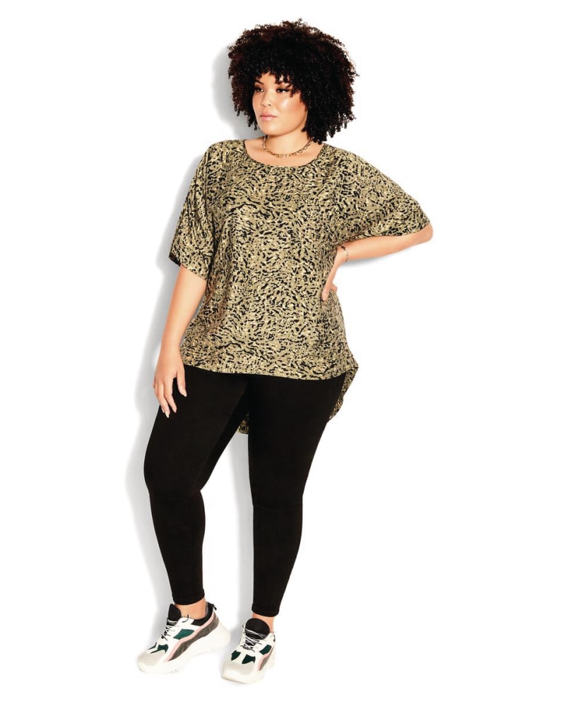 Plus size model wearing High Low Camo Top by City Chic | Dia&Co | dia_product_style_image_id:172222